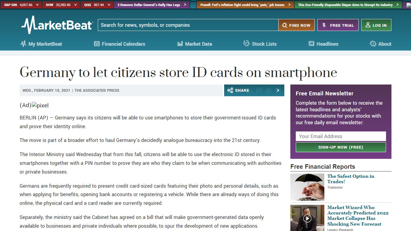 Germany to let citizens store ID cards on smartphone